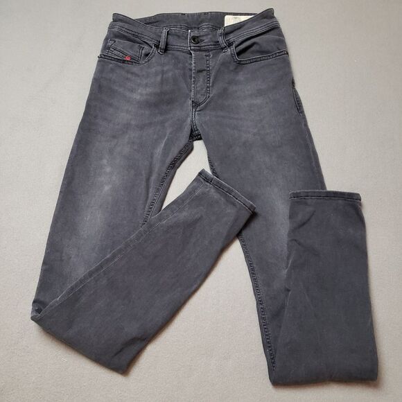 Men's Diesel - Charcoal Diesel Sleenker Slim Jeans - Picture 3 of 16